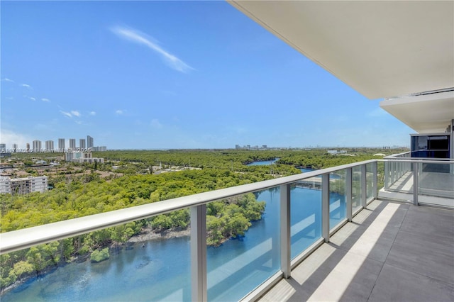 balcony with a water view