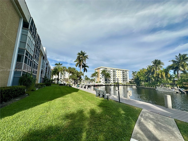 exterior space featuring a water view