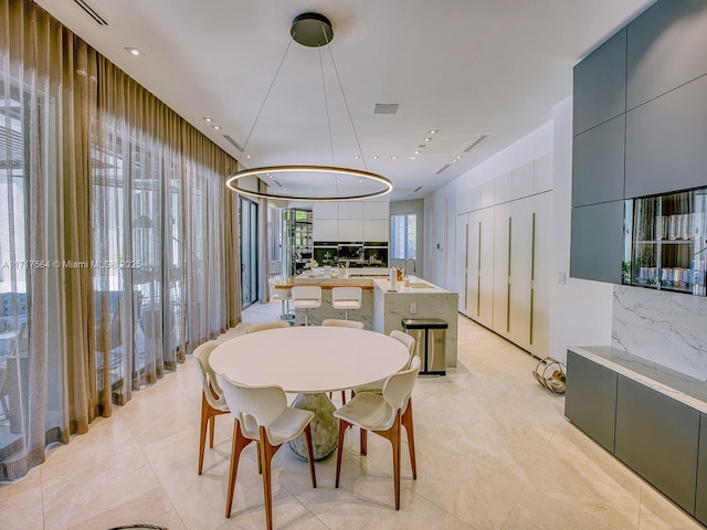 dining area with sink