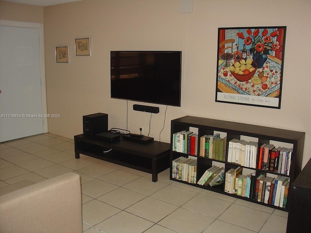 view of tiled living room