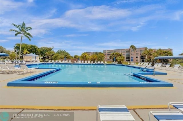 view of pool featuring a patio area