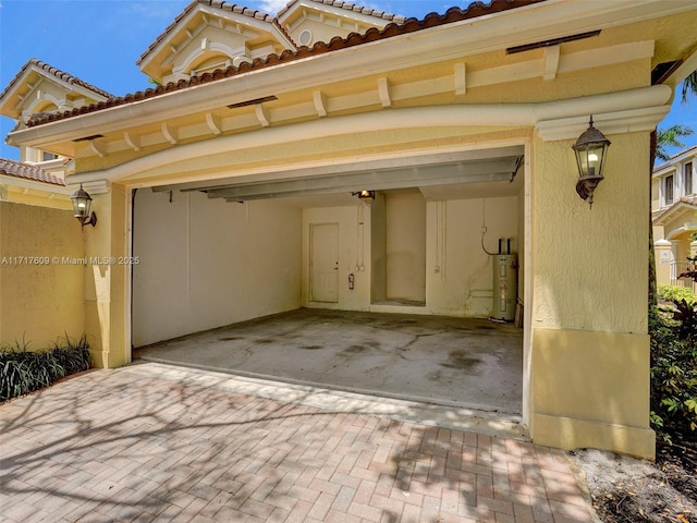 garage with water heater