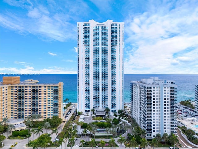 view of property with a water view