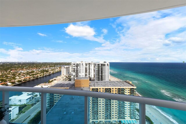 balcony with a water view