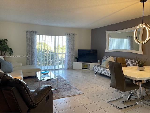 view of tiled living room