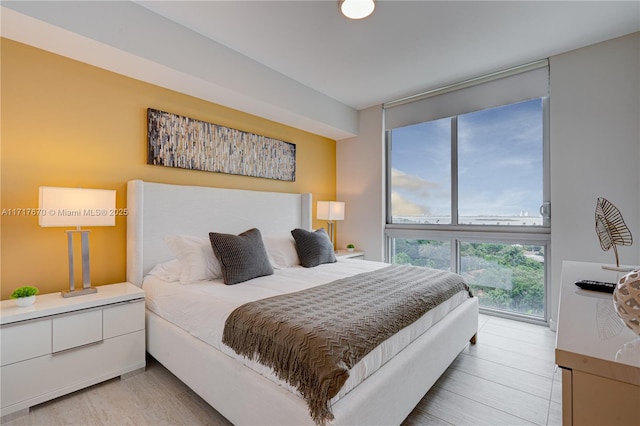 bedroom featuring light hardwood / wood-style flooring