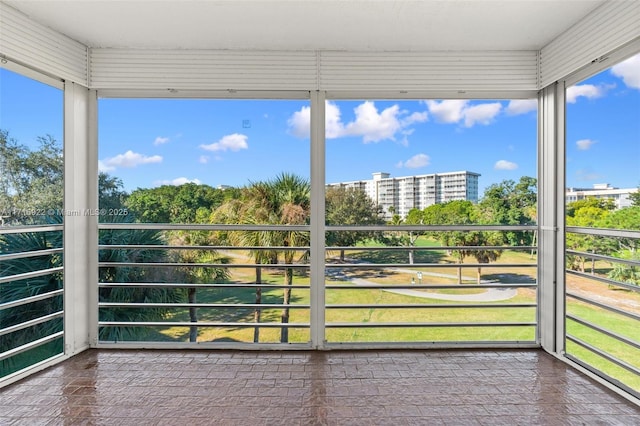 view of unfurnished sunroom