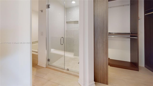 bathroom with independent shower and bath