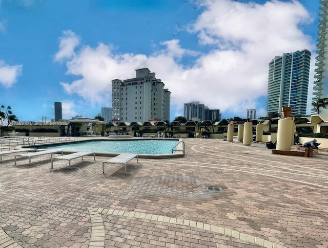 view of pool with a patio