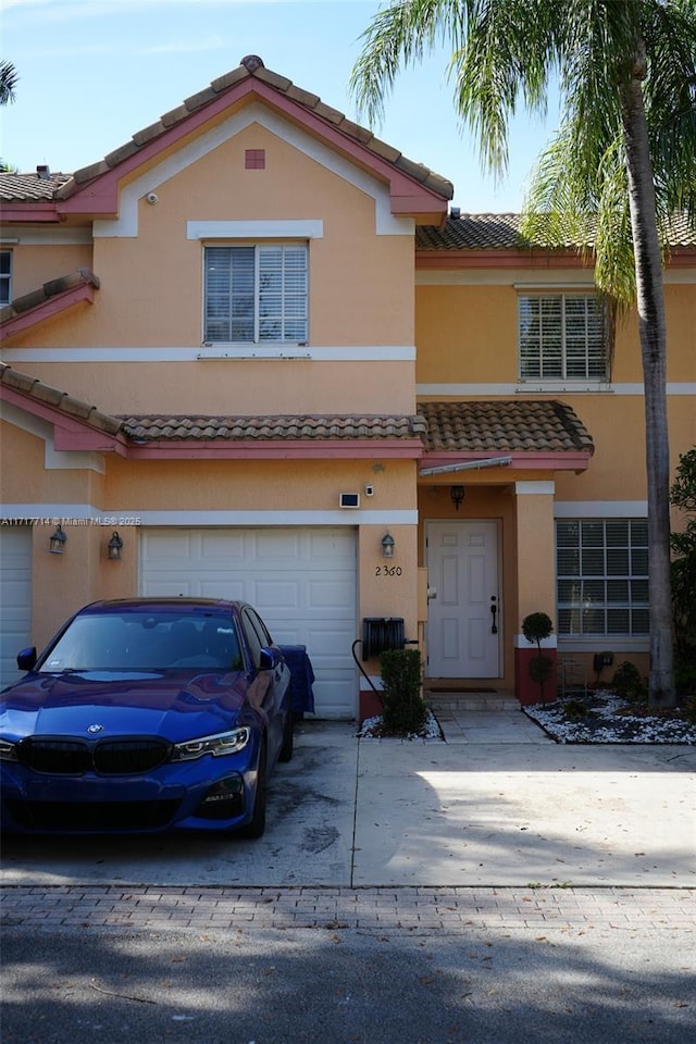 view of front of house with a garage