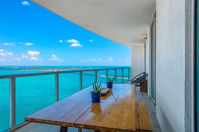 balcony with a water view