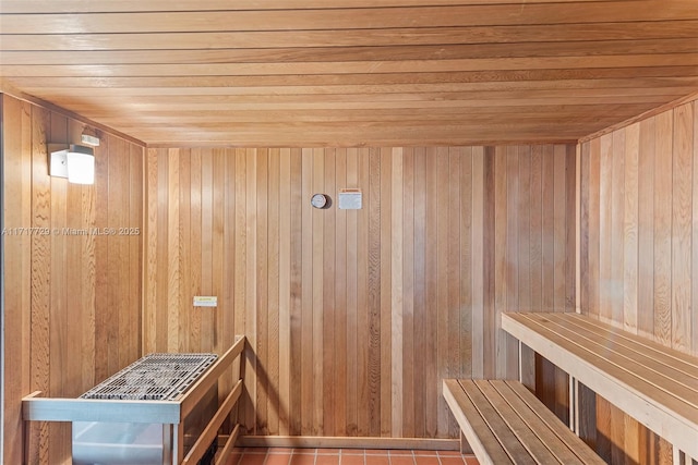 view of sauna / steam room with tile patterned flooring