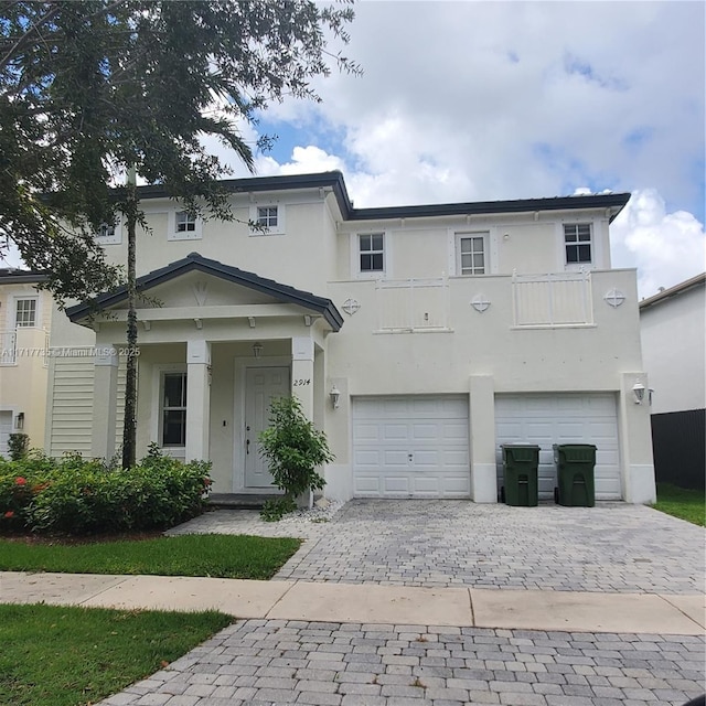 view of front of home with a garage