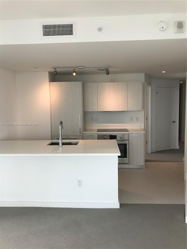 kitchen with oven and sink