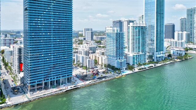 view of city with a water view