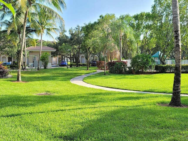 surrounding community featuring a lawn