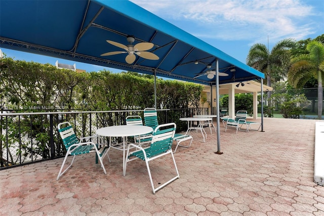 view of patio / terrace with ceiling fan