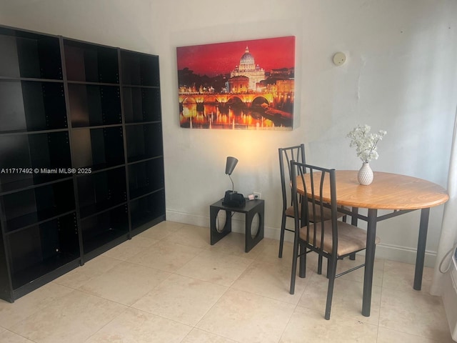 view of tiled dining space