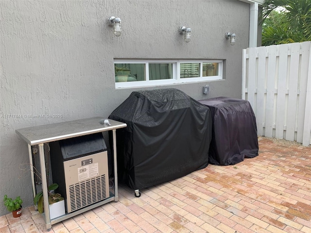 view of patio featuring grilling area