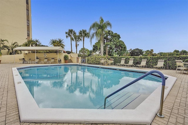 view of pool with a patio area