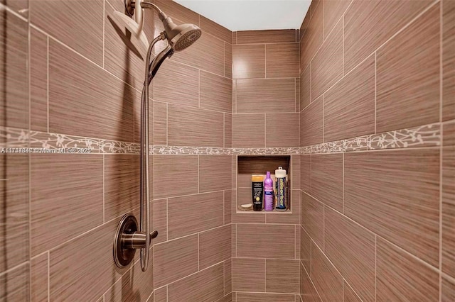 room details with a tile shower