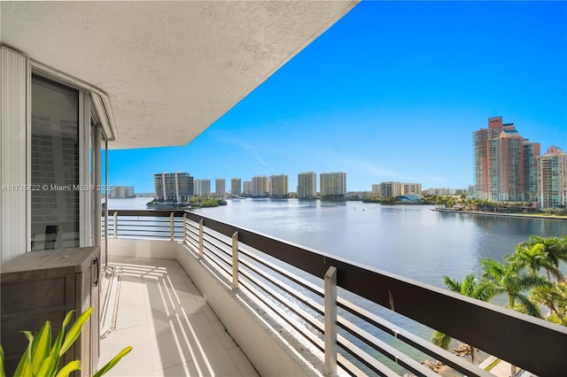 balcony with a water view