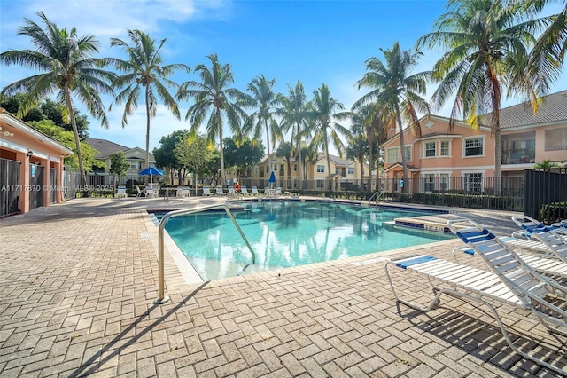 view of pool with a patio