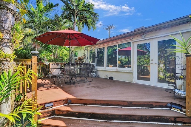 deck featuring french doors