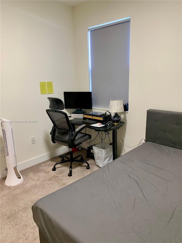 bedroom featuring carpet