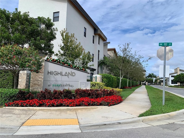 view of community sign