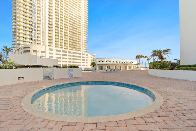 view of pool featuring a patio area