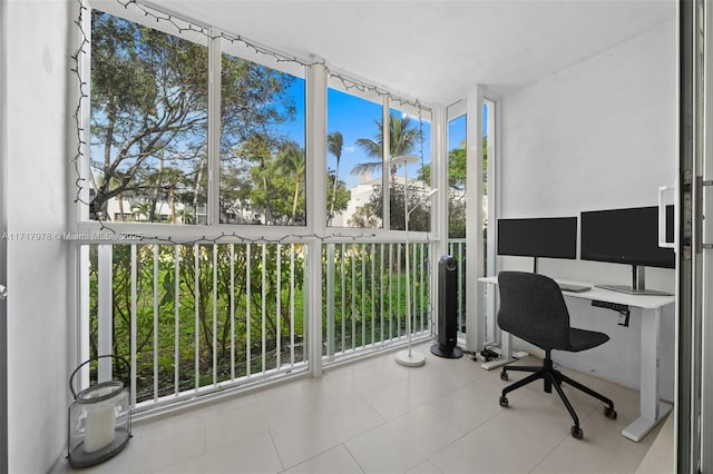 home office with expansive windows