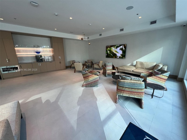 700 NE 26th Ter Unit 2004, Miami, FL 33137 - living area featuring light tile patterned floors and recessed lighting
