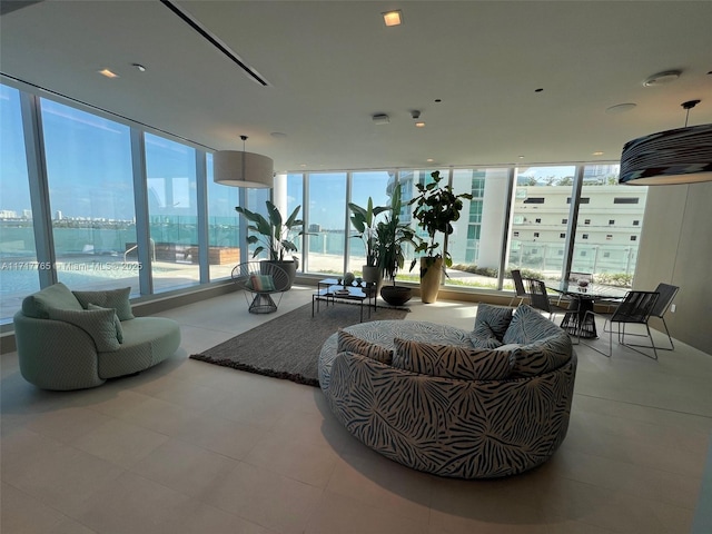 700 NE 26th Ter Unit 2004, Miami, FL 33137 - living area featuring a water view and floor to ceiling windows