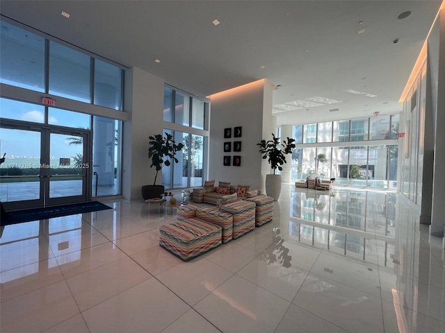 700 NE 26th Ter Unit 2004, Miami, FL 33137 - common area featuring expansive windows and a high ceiling