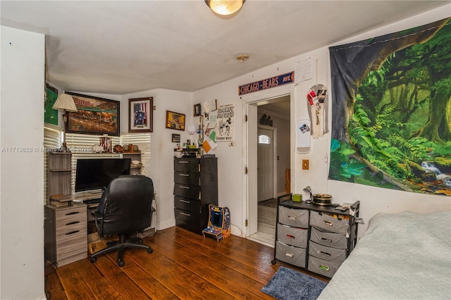 office featuring dark wood-type flooring