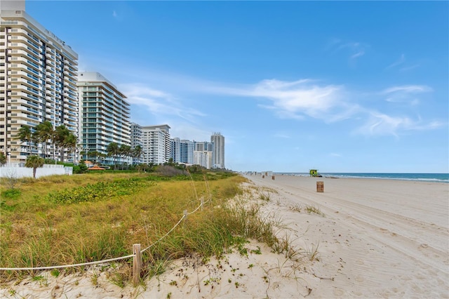 water view featuring a beach view