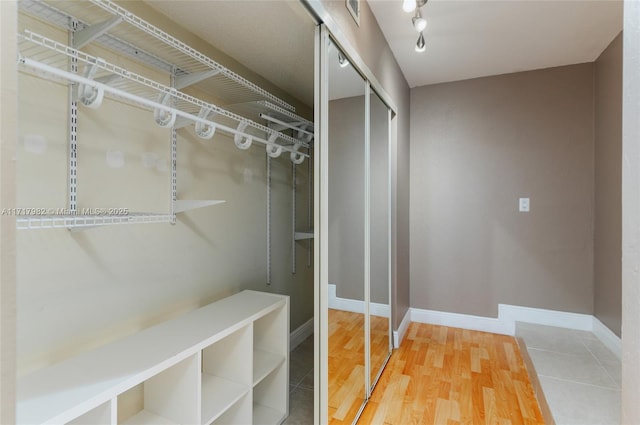 spacious closet featuring wood-type flooring