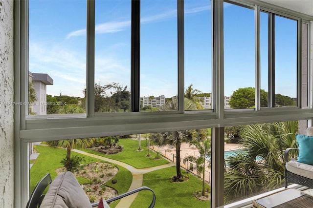 view of unfurnished sunroom