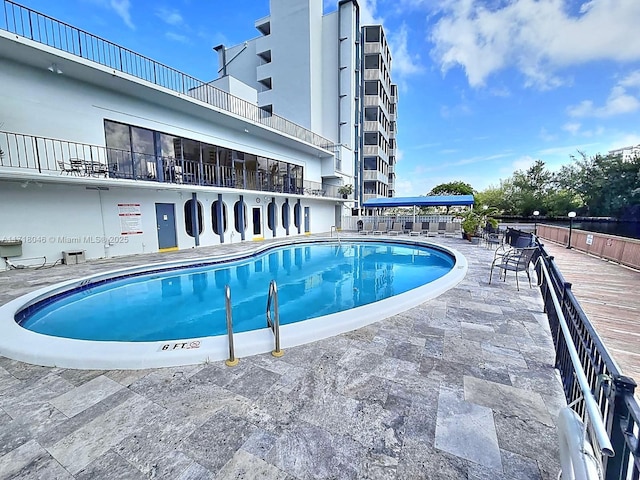 view of pool featuring a patio area