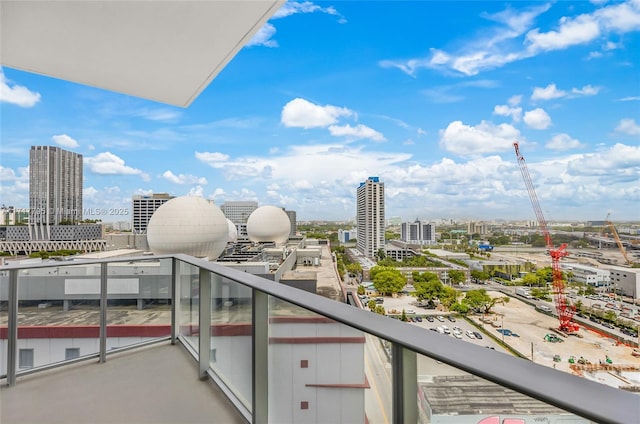 balcony featuring a city view