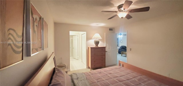 bedroom featuring a ceiling fan