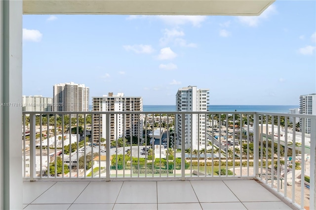 balcony with a water view