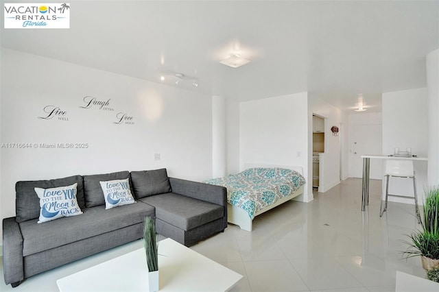 view of tiled living room