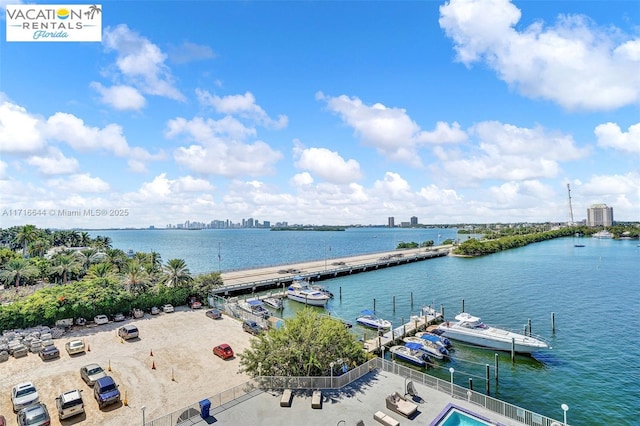 water view with a dock