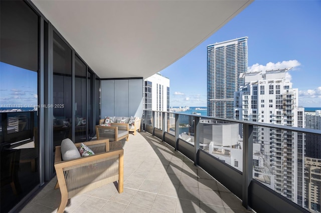 balcony with a water view