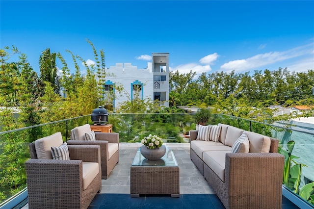 view of patio / terrace with an outdoor living space