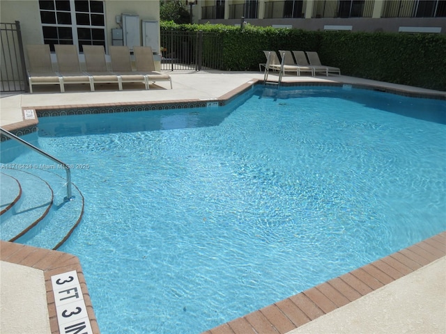 view of pool featuring a patio area