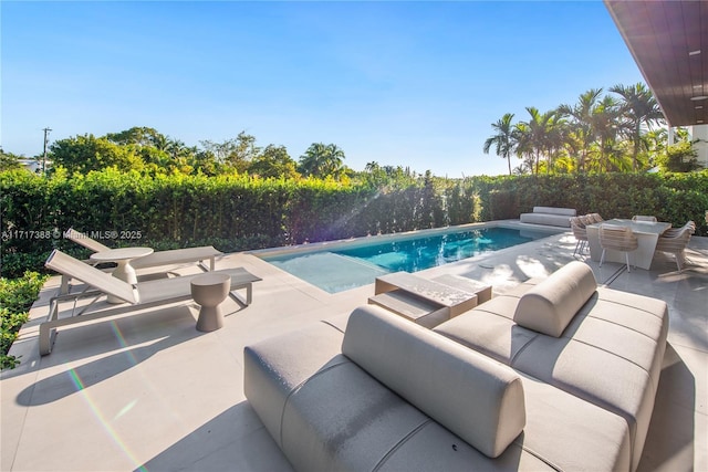 view of pool featuring a patio area
