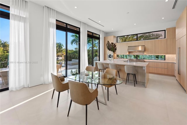 view of dining area